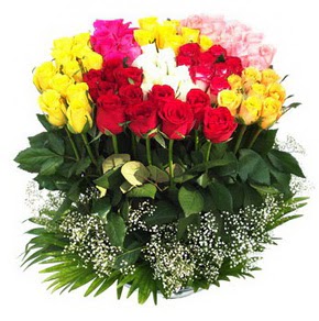 Yozgat çiçek mağazası , çiçekçi adresleri  51 adet renkli güllerden aranjman tanzimi