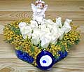 9 adet beyaz gül oyuncak  Yozgat internetten çiçek siparişi 