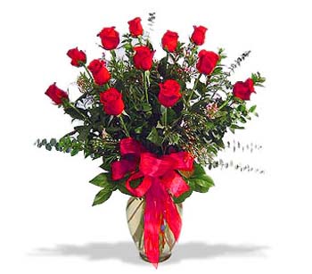 çiçek siparisi 11 adet kirmizi gül cam vazo  Yozgat online çiçek gönderme sipariş 