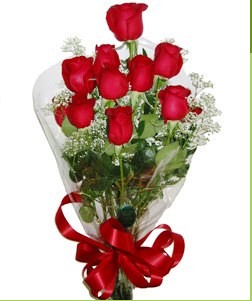  Yozgat uluslararası çiçek gönderme  10 adet kırmızı gülden görsel buket