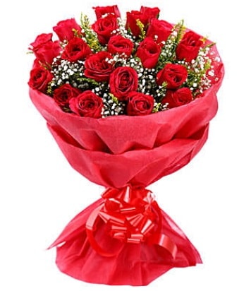 21 adet kırmızı gülden modern buket  Yozgat çiçek gönderme 