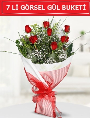 7 adet kırmızı gül buketi Aşk budur  Yozgat çiçek satışı 